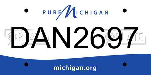 DAN2697 Michigan License Plate