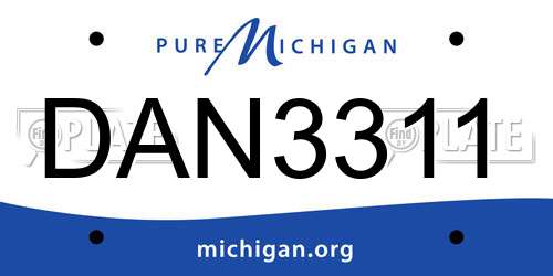 DAN3311 Michigan License Plate