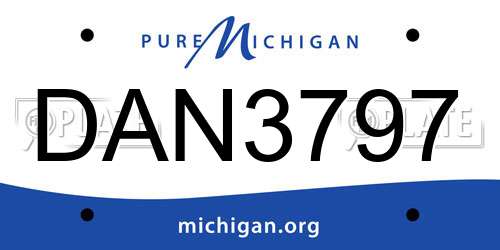 DAN3797 Michigan License Plate