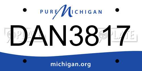 DAN3817 Michigan License Plate