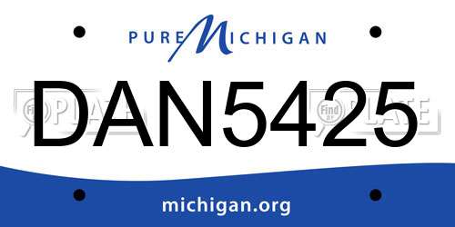 DAN5425 Michigan License Plate