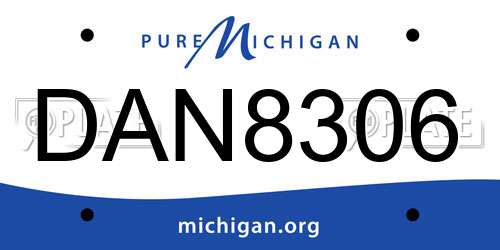 DAN8306 Michigan License Plate