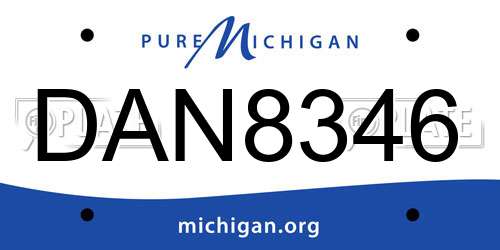 DAN8346 Michigan License Plate