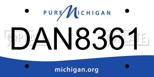 DAN8361 Michigan License Plate