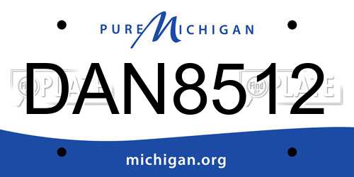 DAN8512 Michigan License Plate