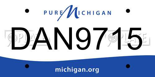 DAN9715 Michigan License Plate