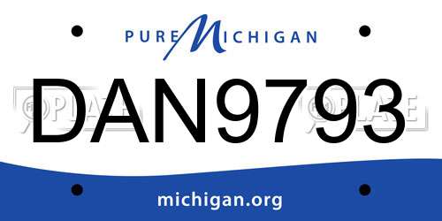 DAN9793 Michigan License Plate