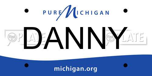 DANNY Michigan License Plate