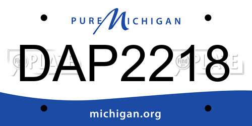 DAP2218 Michigan License Plate