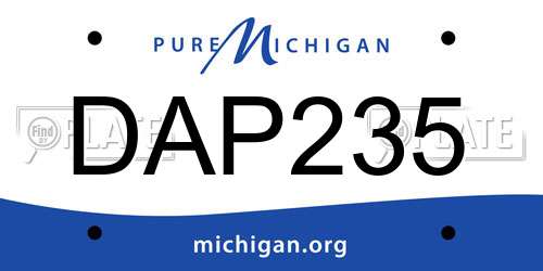 DAP235 Michigan License Plate