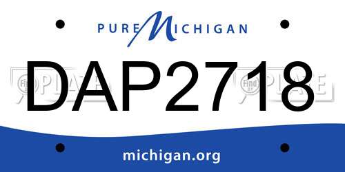 DAP2718 Michigan License Plate