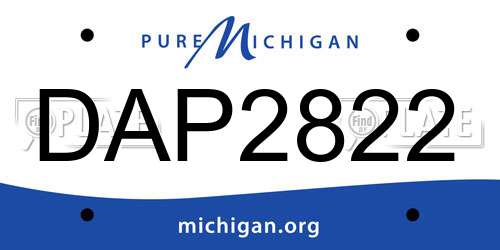 DAP2822 Michigan License Plate