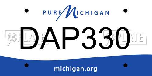 DAP330 Michigan License Plate