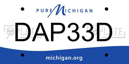 DAP33D Michigan License Plate