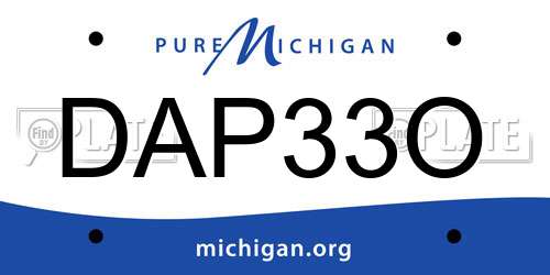 DAP33O Michigan License Plate