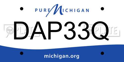 DAP33Q Michigan License Plate