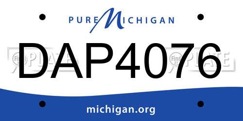 DAP4076 Michigan License Plate