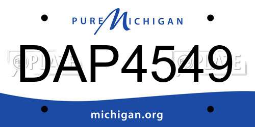 DAP4549 Michigan License Plate