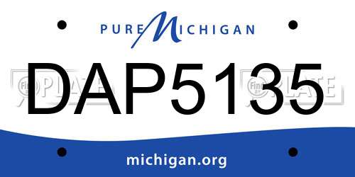 DAP5135 Michigan License Plate