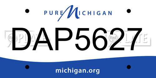 DAP5627 Michigan License Plate