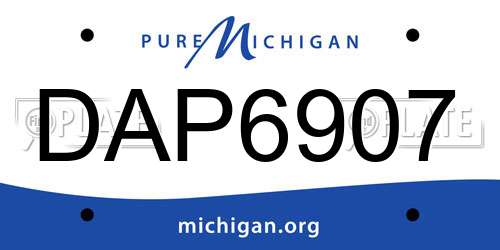 DAP6907 Michigan License Plate