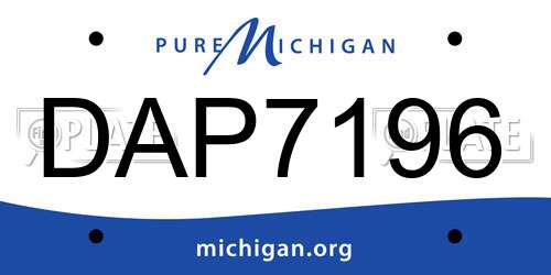 DAP7196 Michigan License Plate