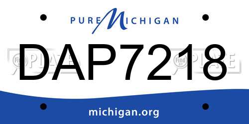 DAP7218 Michigan License Plate