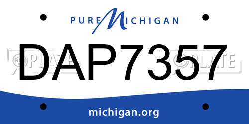 DAP7357 Michigan License Plate
