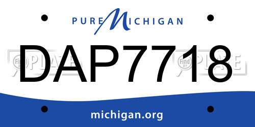 DAP7718 Michigan License Plate