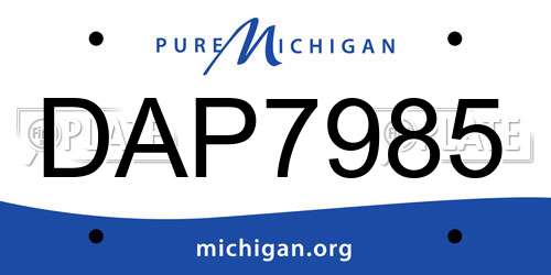 DAP7985 Michigan License Plate