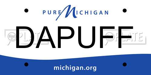 DAPUFF Michigan License Plate