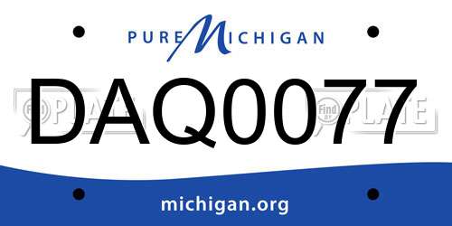 DAQ0077 Michigan License Plate