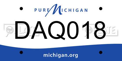 DAQ018 Michigan License Plate