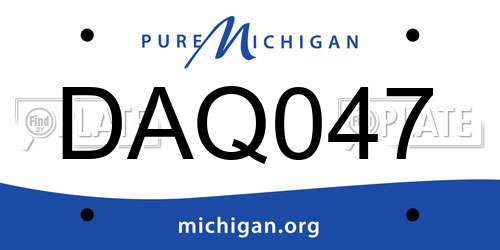 DAQ047 Michigan License Plate