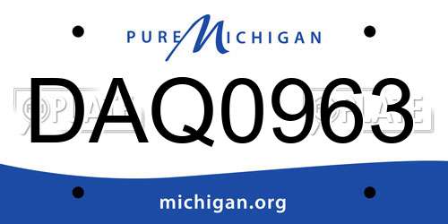 DAQ0963 Michigan License Plate
