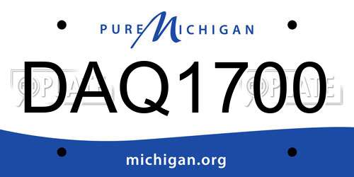 DAQ1700 Michigan License Plate