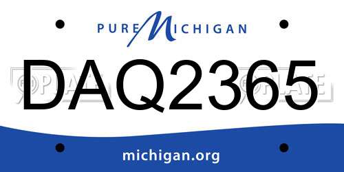 DAQ2365 Michigan License Plate