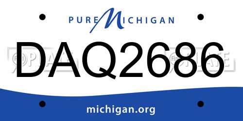 DAQ2686 Michigan License Plate