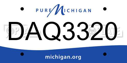 DAQ3320 Michigan License Plate