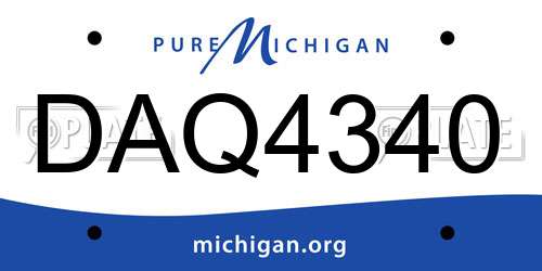 DAQ4340 Michigan License Plate
