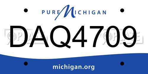 DAQ4709 Michigan License Plate