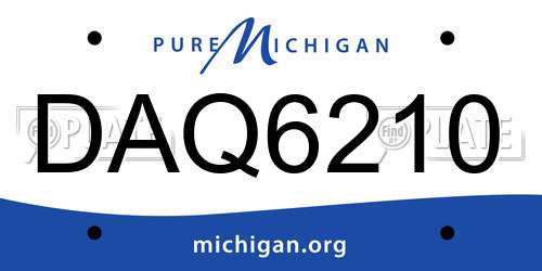 DAQ6210 Michigan License Plate