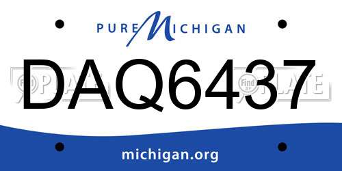 DAQ6437 Michigan License Plate