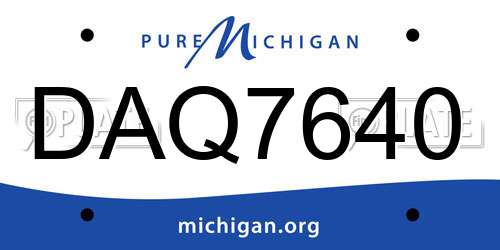 DAQ7640 Michigan License Plate