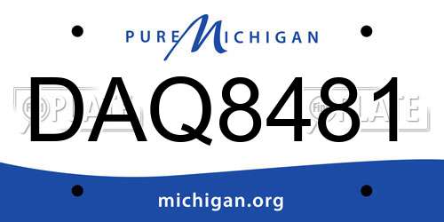 DAQ8481 Michigan License Plate
