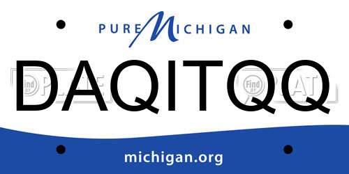 DAQITQQ Michigan License Plate