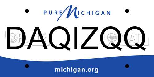 DAQIZQQ Michigan License Plate