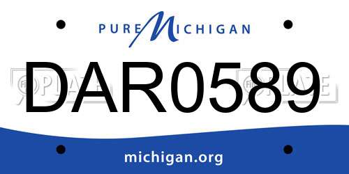 DAR0589 Michigan License Plate