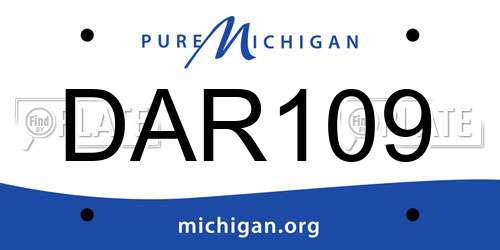 DAR109 Michigan License Plate