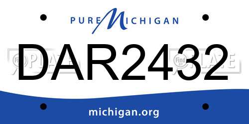 DAR2432 Michigan License Plate